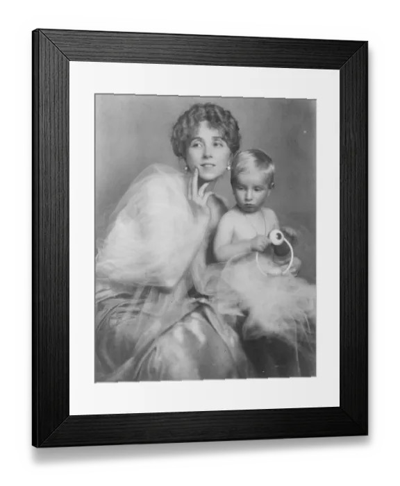 Framed Print : Baron Reminghaus of Prague, Czechoslovakia, with his mother the Baroness, he is