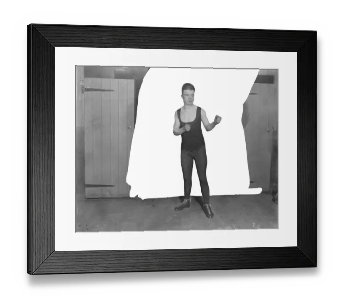Framed Print : Teddy Baker in a sparring pose. 1925