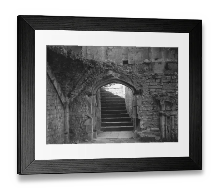 Framed Print : Steps leading to a ruined chapel near the old Abbey at Glastonbury. 1920 s Framed Print : Steps leading to a ruined chapel near the old Abbey at Glastonbury. 1920 s