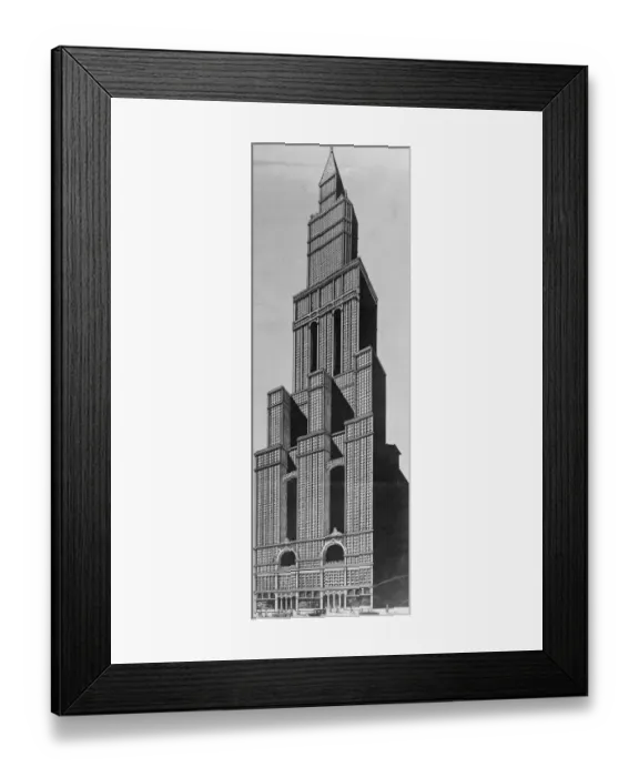 Framed Print : Designs for 140 storey hotel submitted to New York city fathers, at civic authorities Framed Print : Designs for 140 storey hotel submitted to New York city fathers, at civic authorities