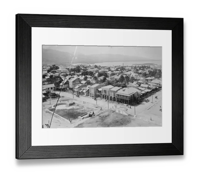 Framed Print : Scene of Americas little war. A birdseye view of Port Au Prince, Haiti Framed Print : Scene of Americas little war. A birdseye view of Port Au Prince, Haiti