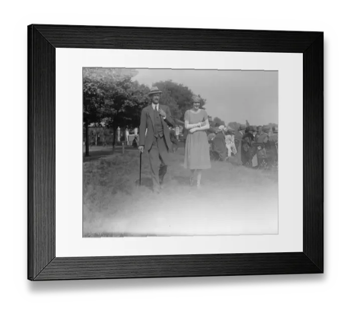 Framed Print : Society At Roehampton. Lord Burgh with a Lady Friend 21 May 1921 Framed Print : Society At Roehampton. Lord Burgh with a Lady Friend 21 May 1921
