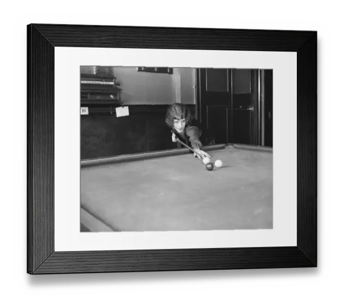 Framed Print : Womans Professional Billiards Championship at the Burroughes Hall, Soho Square Miss Framed Print : Womans Professional Billiards Championship at the Burroughes Hall, Soho Square Miss