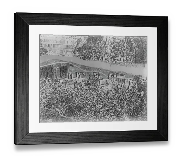 Framed Print : The RAF take over the policing of Iraq. An aerial view of Hillah, about 60 miles Framed Print : The RAF take over the policing of Iraq. An aerial view of Hillah, about 60 miles
