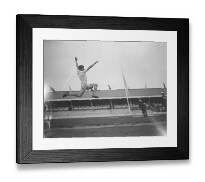 Framed Print : Olympic Games at Antwerp William Petersson, Sweden winner of the long jump. He