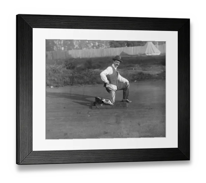 Framed Print : At the Ministry of Pensions artificial limb factory at Thames Ditton. Kneeling Framed Print : At the Ministry of Pensions artificial limb factory at Thames Ditton. Kneeling