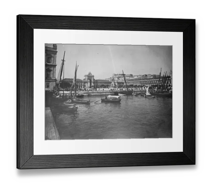 Framed Print : Lisbon The Praca do commercio view from the Tagus, showing the statue of King Joseph I Framed Print : Lisbon The Praca do commercio view from the Tagus, showing the statue of King Joseph I