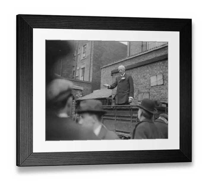 Framed Print : North West Camberwell Election Dr MacNamara at Ropas Motor Works 29 March 1920 Framed Print : North West Camberwell Election Dr MacNamara at Ropas Motor Works 29 March 1920
