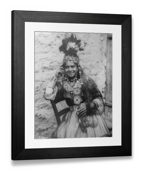 Framed Print : World champion woman cigarette smoker. An Ouled Nail woman of Biskra, who smokes Framed Print : World champion woman cigarette smoker. An Ouled Nail woman of Biskra, who smokes