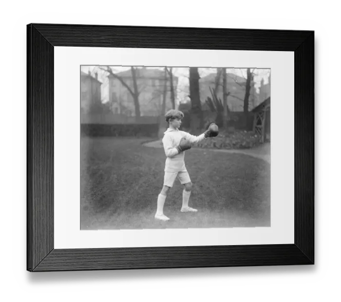 Framed Print : Another boxing Marquess. The young Marquess Townshend is anxious to become a boxer Framed Print : Another boxing Marquess. The young Marquess Townshend is anxious to become a boxer