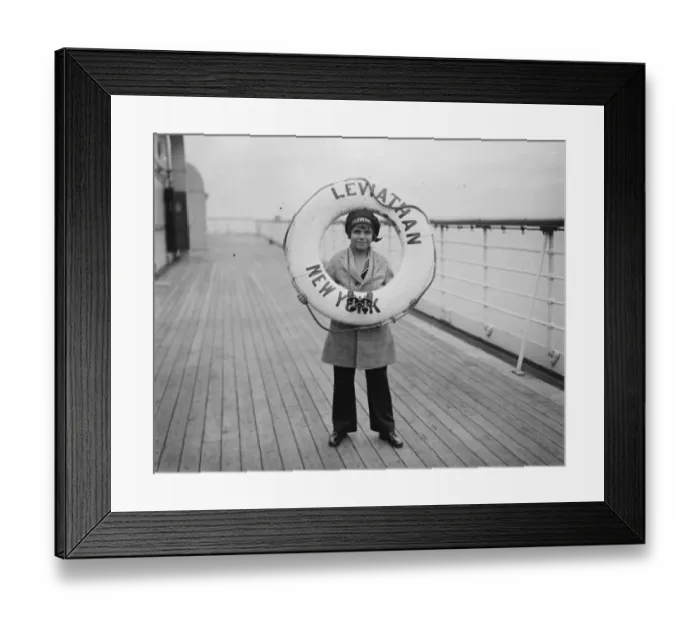 Framed Print : Jackie arrives at Southampton. Jackie Coogan photographed standing behind one of Framed Print : Jackie arrives at Southampton. Jackie Coogan photographed standing behind one of