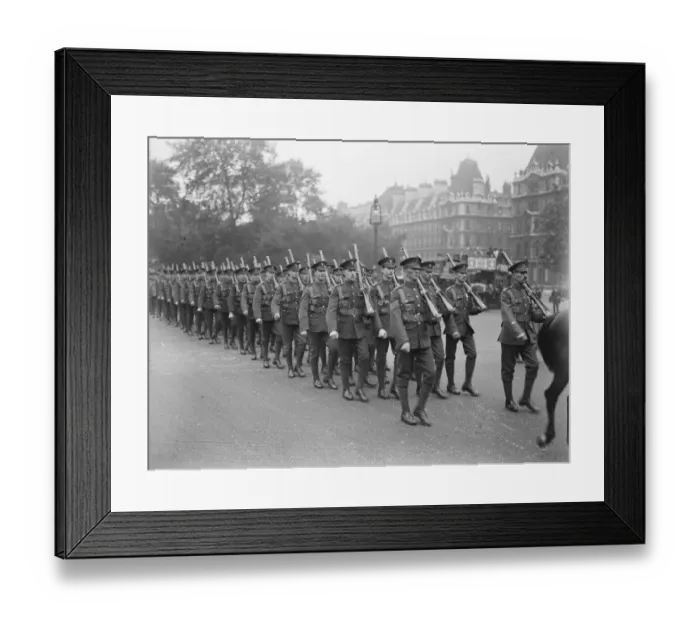 Framed Print : Trooping of the Colours A company of the Welsh Guard on their way to Hyde Park for Framed Print : Trooping of the Colours A company of the Welsh Guard on their way to Hyde Park for