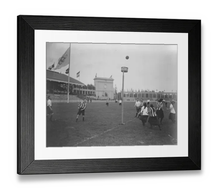 Framed Print : Olympic Games at Antwerp Holland gives a demonstration of Korfbal ( Basket Ball Framed Print : Olympic Games at Antwerp Holland gives a demonstration of Korfbal ( Basket Ball