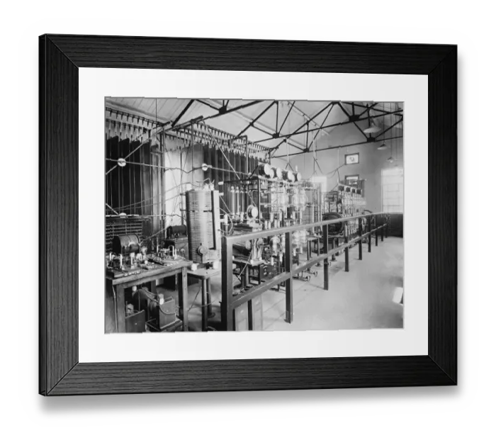 Framed Print : The interior of one of the Marconi high speed telegraph stations at Ongar, Essex Framed Print : The interior of one of the Marconi high speed telegraph stations at Ongar, Essex