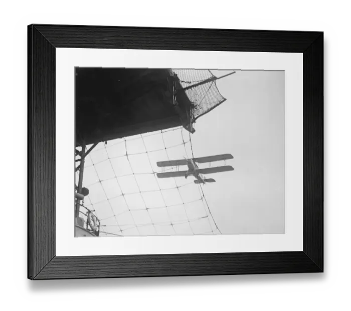 Framed Print : How aeroplanes land on a floating aerodrome. A naval aeroplane about to land near Framed Print : How aeroplanes land on a floating aerodrome. A naval aeroplane about to land near