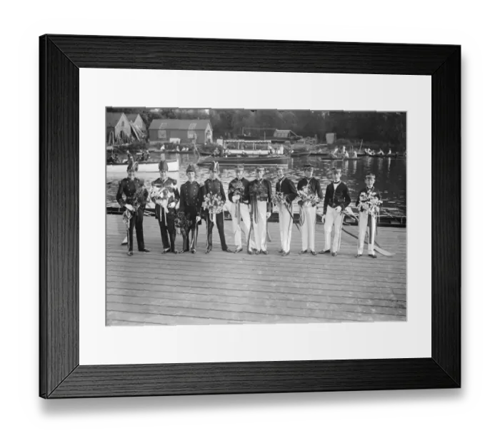 Framed Print : Fourth of June celebrations at Eton. Coxswains in their picturesque uniforms ready Framed Print : Fourth of June celebrations at Eton. Coxswains in their picturesque uniforms ready