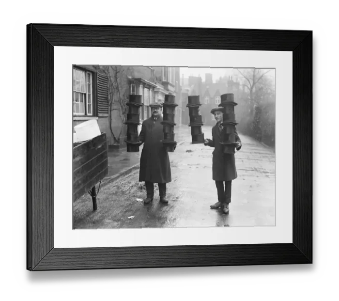 Framed Print : Eton college breaks up for Christmas holidays. The collection of toppers 22 Framed Print : Eton college breaks up for Christmas holidays. The collection of toppers 22