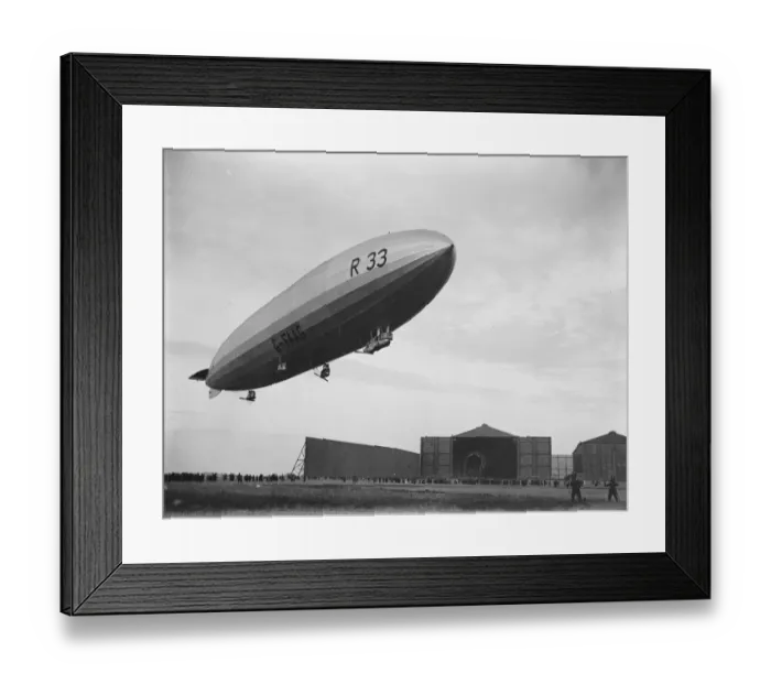 Framed Print : The R 33 leaves her Aerodrome at Pulham, Norfolk, for a short cruise. 5 October 1925 Framed Print : The R 33 leaves her Aerodrome at Pulham, Norfolk, for a short cruise. 5 October 1925