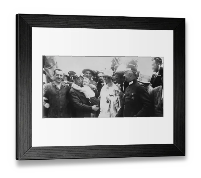 Framed Print : Germany to New York flight. Konnecke with his wife and son. 1927 Framed Print : Germany to New York flight. Konnecke with his wife and son. 1927