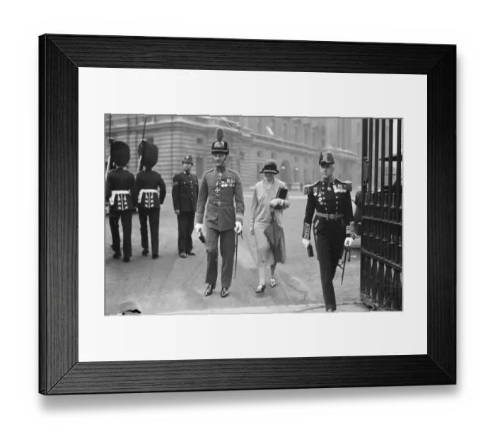 Framed Print : Investiture. Vice Air Marshal, Sir John Steel ( left ), Lady Kiddle and Admiral Framed Print : Investiture. Vice Air Marshal, Sir John Steel ( left ), Lady Kiddle and Admiral