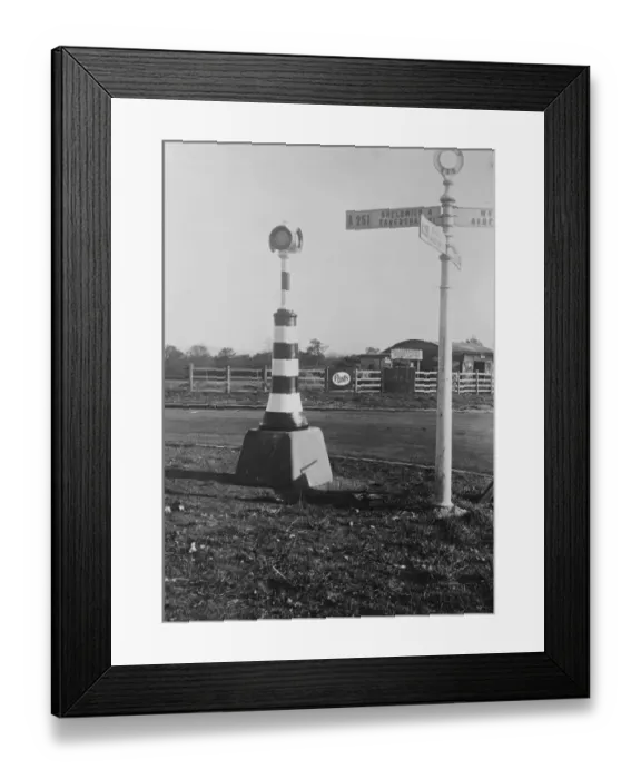 Framed Print : New road lighthouse One of the new automatic gas beacons which has been erected