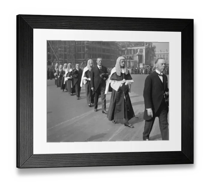 Framed Print : Michaelmass Law Sittings, Judges attend Westminster Abbey Service. The Hon Sir