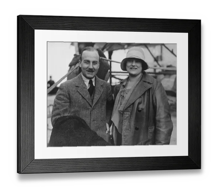 Framed Print : Sir Alan and Lady Cobham visit America. Sir Alan and Lady Cobham on board the Homeric Framed Print : Sir Alan and Lady Cobham visit America. Sir Alan and Lady Cobham on board the Homeric