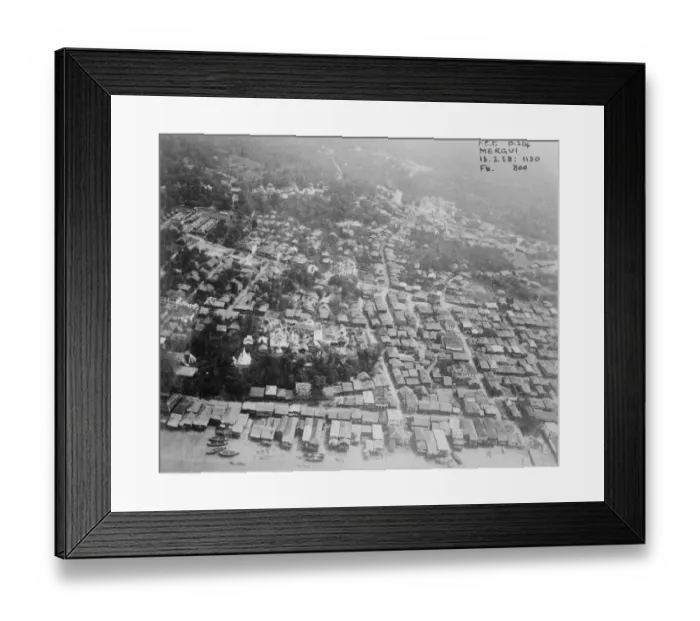 Framed Print : The empire from the air. Four RAF flying boats tour. Mergui. 24 July 1928 Framed Print : The empire from the air. Four RAF flying boats tour. Mergui. 24 July 1928