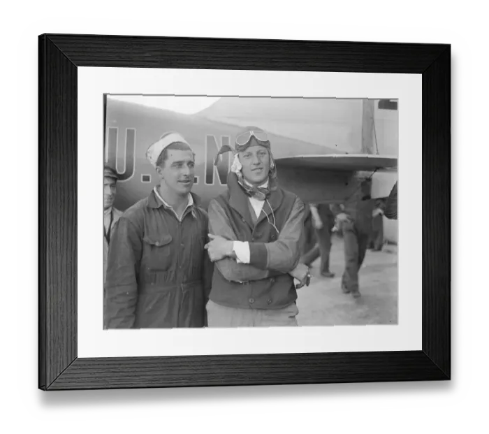 Framed Print : America wins Schneider cup at Cowes. Lieut Rittenhouse, the winner, with his Framed Print : America wins Schneider cup at Cowes. Lieut Rittenhouse, the winner, with his