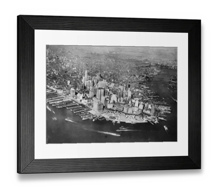 Framed Print : Looking down on New York. A photograph of New York from the air by a Fairchild Framed Print : Looking down on New York. A photograph of New York from the air by a Fairchild