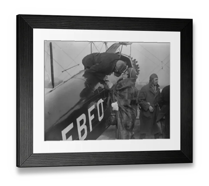 Framed Print : Mr A J Cobham leaves Croydon on his 8, 000 miles flight to the Cape. Mr Cobham Framed Print : Mr A J Cobham leaves Croydon on his 8, 000 miles flight to the Cape. Mr Cobham