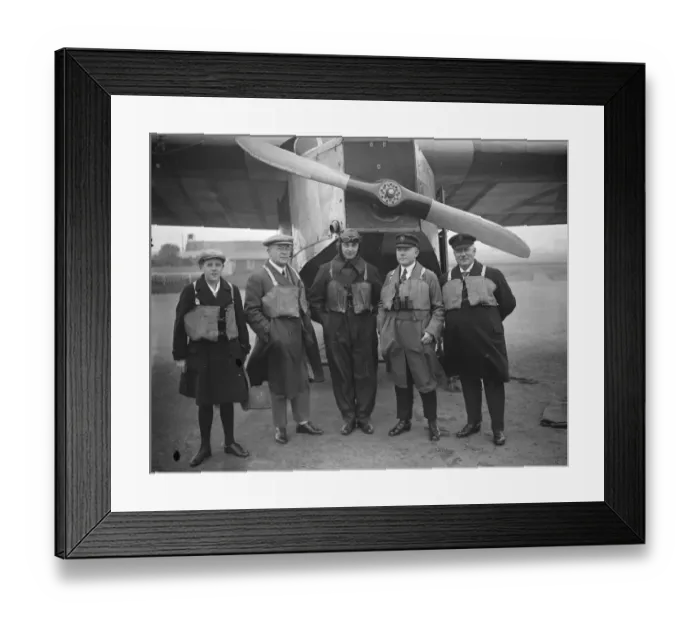 Framed Print : German bankers fly home. A party of German bankers who have been visiting London