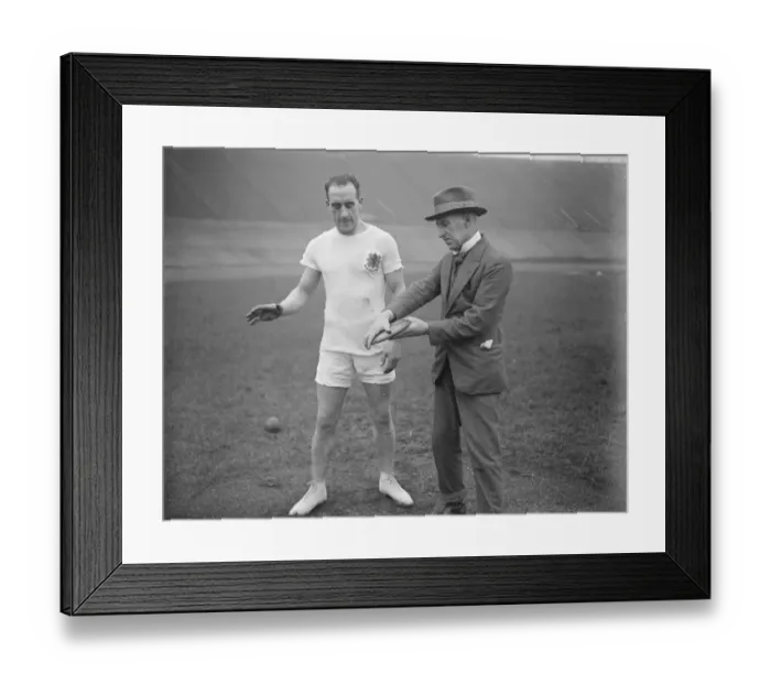 Framed Print : Olympic athletes training at the White City. Under the supervision of Mr Harry Andrews Framed Print : Olympic athletes training at the White City. Under the supervision of Mr Harry Andrews