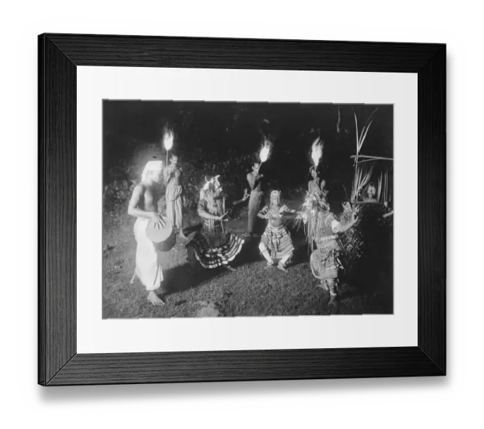 Framed Print : Where medieval rites survive. A picture from Ceylon, showing devil dancers exercising Framed Print : Where medieval rites survive. A picture from Ceylon, showing devil dancers exercising