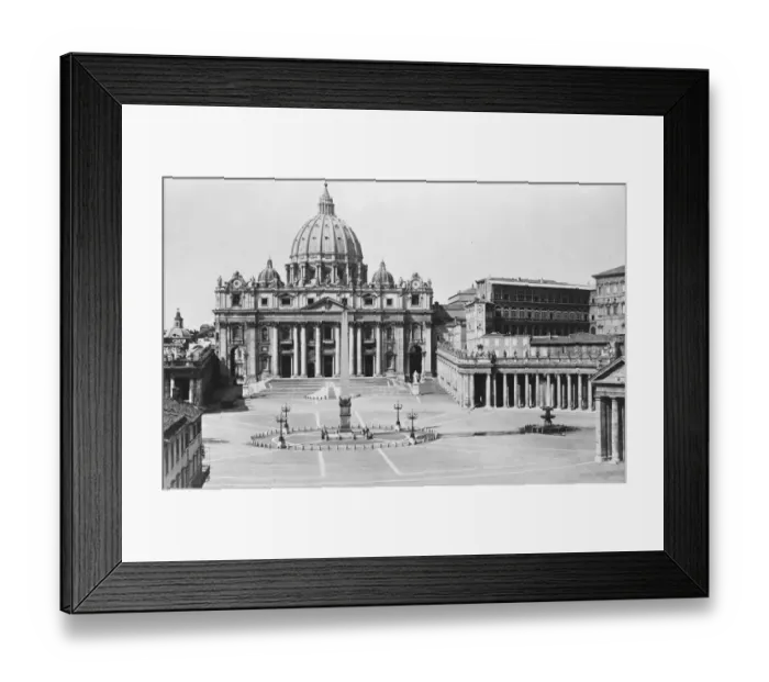 Framed Print : Rome The Church of St Peter showing the Vatican right in Rome 25 January 1922 Framed Print : Rome The Church of St Peter showing the Vatican right in Rome 25 January 1922