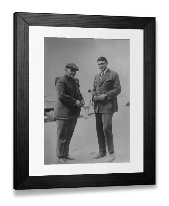Framed Print : The Italian round - the - world flight. Signor Hemmer ( left ) and Mr R Larsen