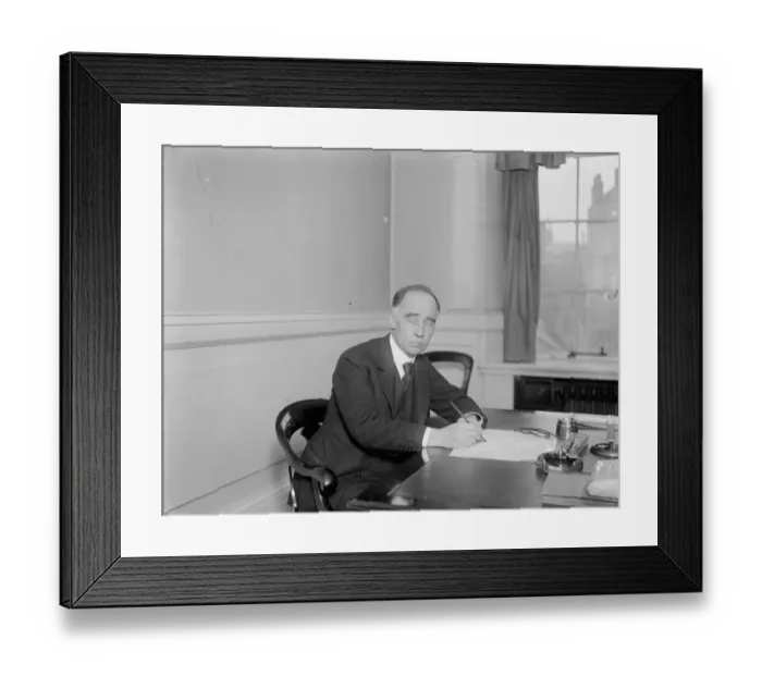 Framed Print : Mr J M Gatti, who is to be the new Chairman of the LCC, at his desk at the County Hall Framed Print : Mr J M Gatti, who is to be the new Chairman of the LCC, at his desk at the County Hall
