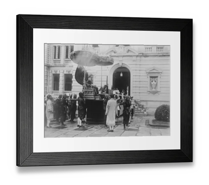 Framed Print : Coronation of the King of Siam at Bangkok. The Prajadhipok, in naval uniform arriving Framed Print : Coronation of the King of Siam at Bangkok. The Prajadhipok, in naval uniform arriving