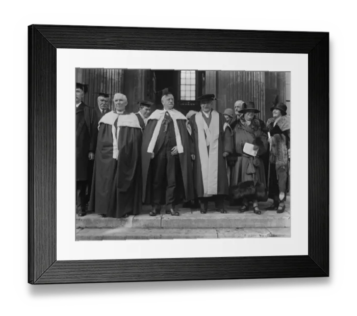 Framed Print : Dr James Loeb and the Bishop of Bangor receive honorary degrees at Cambridge. Left to right Framed Print : Dr James Loeb and the Bishop of Bangor receive honorary degrees at Cambridge. Left to right