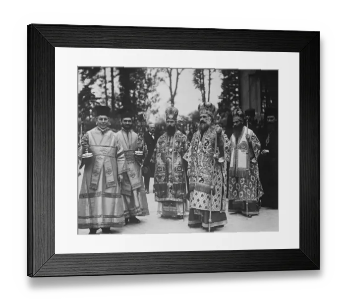 Framed Print : The Romanian regency council. Mgr Miron Cristea, the Patriarch of Romania, who Framed Print : The Romanian regency council. Mgr Miron Cristea, the Patriarch of Romania, who
