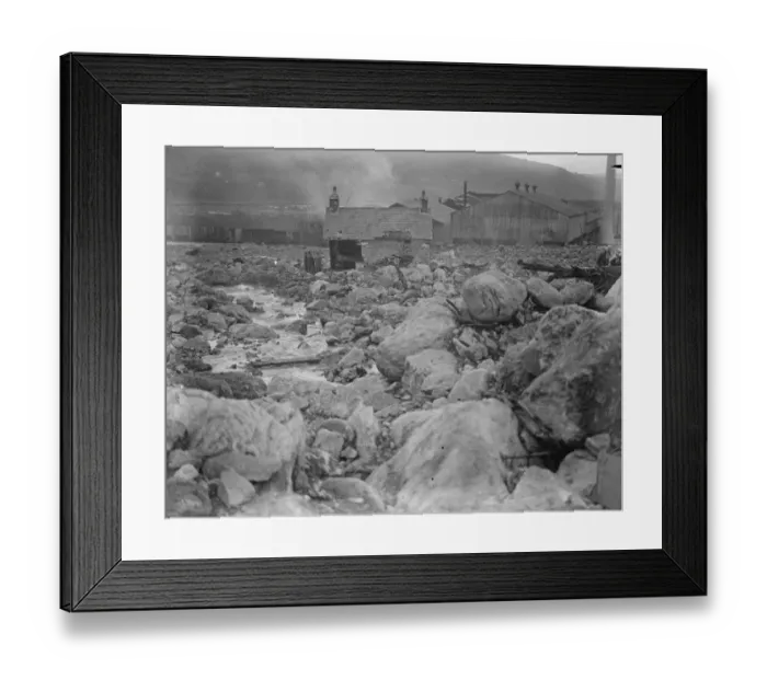 Framed Print : The Welsh disaster. The scene of desolation at Porth Llwyd. 4 November 1925 Framed Print : The Welsh disaster. The scene of desolation at Porth Llwyd. 4 November 1925