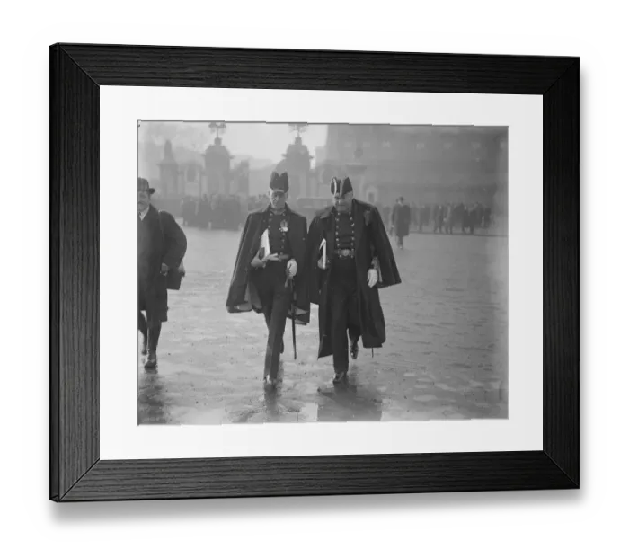 Framed Print : Investiture at Buckingham Palace. Captain Somerville and Rear Admiral Heard, both