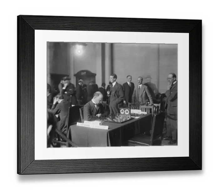 Framed Print : Chess Problems. Striking studies in expressions Tartakower in a puzzling situation Framed Print : Chess Problems. Striking studies in expressions Tartakower in a puzzling situation