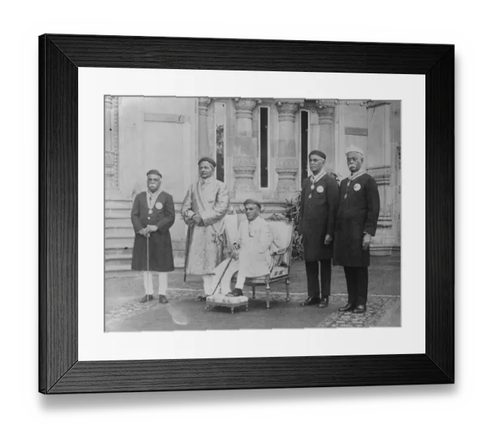 Framed Print : Jubilee celebrations in Baroda State. H H the Maharajah Sayajiras Gaekwar of Baroda