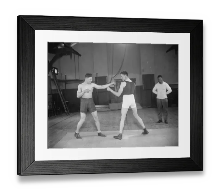 Framed Print : Ted Sandwina, the German - American boxer sparring with Charlie Smith the English heavy weight Framed Print : Ted Sandwina, the German - American boxer sparring with Charlie Smith the English heavy weight