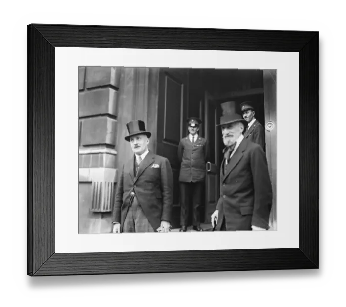 Framed Print : M Caillaux at the Treasury. M Caillaux ( left ) and the French Ambassador arriving Framed Print : M Caillaux at the Treasury. M Caillaux ( left ) and the French Ambassador arriving