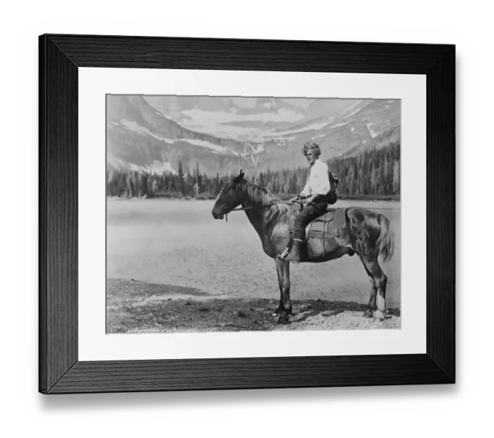 Framed Print : Tour of a great glacier. Hans Reiss, a famous alpine guide, guiding a tourist