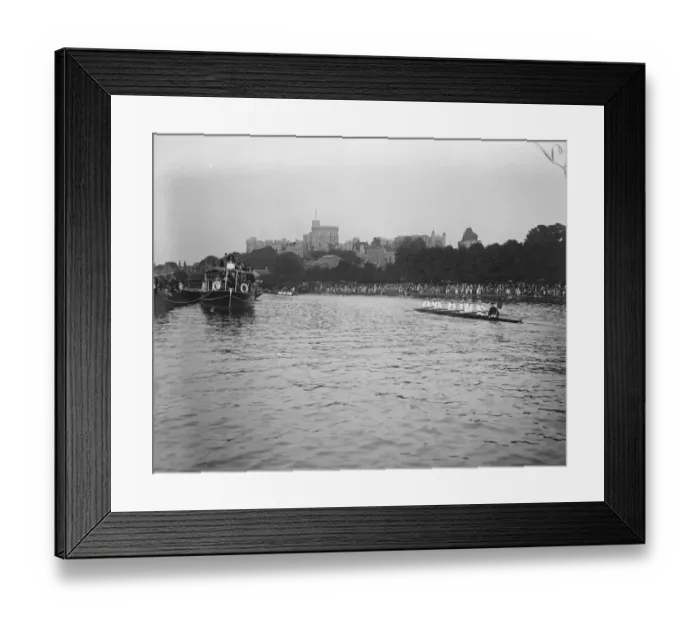 Framed Print : The fourth of June celebrations at Eton. The procession of boats on the river Framed Print : The fourth of June celebrations at Eton. The procession of boats on the river
