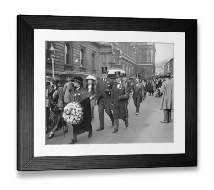 Framed Print : Empire Day. Notable people in Veterans Association process to the cenotaph. Vice Admiral Kerr Framed Print : Empire Day. Notable people in Veterans Association process to the cenotaph. Vice Admiral Kerr