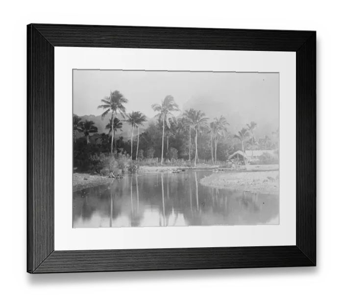 Framed Print : Rarotonga of the Cook Islands, Lake and Mountain scebery 13 April 1922